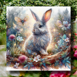 Pastel Waterverf Glitter Bunny Bijbel Verse Pasen Feestdagenkaart