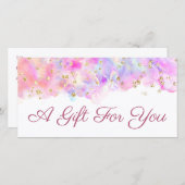 pastel waterverf glitter gift (Voorkant / Achterkant)