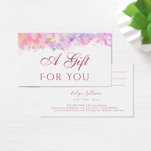 pastel waterverf glitter Gift Kaart (Bureau)