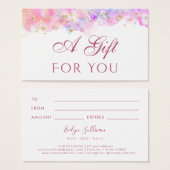 pastel waterverf glitter Gift Kaart (Voorkant /achterkant)