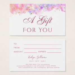 pastel waterverf glitter Gift Kaart