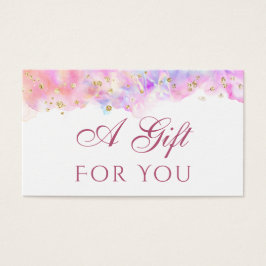 pastel waterverf glitter Gift Kaart