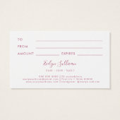 pastel waterverf glitter Gift Kaart (Achterkant)