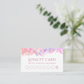 pastel waterverf glitter loyalty visitekaartje (Staand voorkant)
