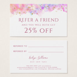 pastel waterverf glitter Referral Kaart