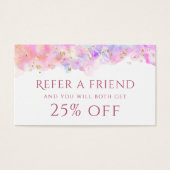 pastel waterverf glitter Referral Kaart (Voorkant)