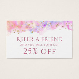 pastel waterverf glitter Referral Kaart