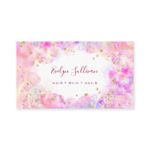 pastel waterverf gold glitter visitekaartje