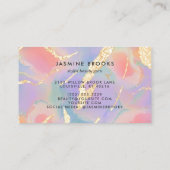 Pastel Waterverf Goud Glitter Visitekaartje (Achterkant)
