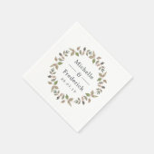 Pastel Waterverf groen bruiloft Servet (Hoek)
