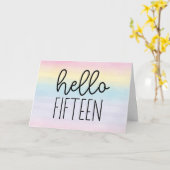 Pastel Waterverf Hallo Kaart (Gele Bloem)