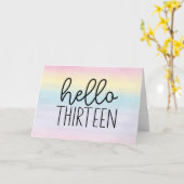 Pastel Waterverf Hallo Kaart (Gele Bloem)