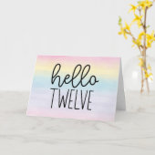 Pastel Waterverf Hallo Kaart (Gele Bloem)