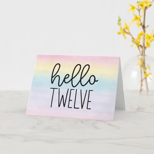 Pastel Waterverf Hallo Kaart (Gele Bloem)