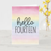 Pastel Waterverf Hallo Kaart (Gele Bloem)