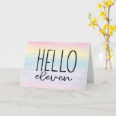 Pastel Waterverf Hallo Kaart (Gele Bloem)