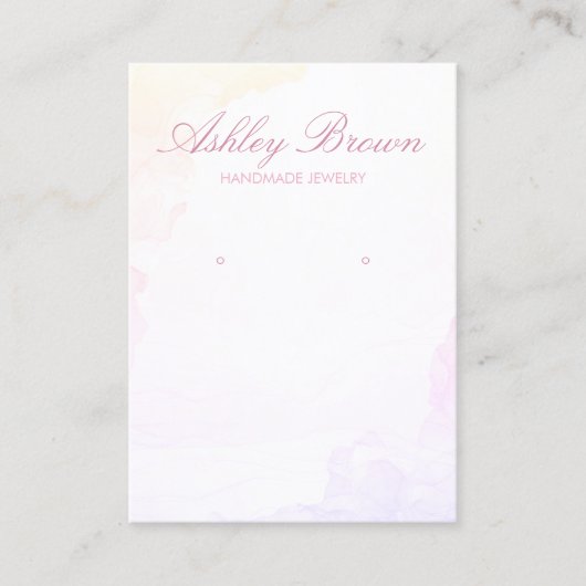 Pastel Waterverf Handgemaakte Sieraden Oorbel Disp Visitekaartje (Voorkant)
