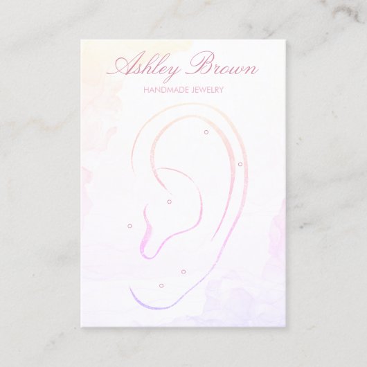 Pastel Waterverf Handgemaakte Sieraden Oorbel Disp Visitekaartje (Voorkant)