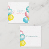 Pastel waterverf Happy Birthday Bright Beautiful Notitiekaartje (Voorkant / Achterkant)