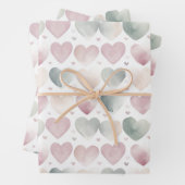 Pastel Waterverf Hartpatroon Inpakpapier Vel (In situ)