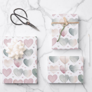  Pastel Waterverf Hartpatroon Inpakpapier Vel
