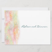 Pastel Waterverf Hearts Repetitie Diner Uitnodigt Kaart (Achterkant)