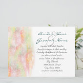 Pastel Waterverf Hearts Wedding Invites Kaart (Staand voorkant)