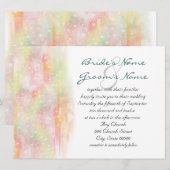 Pastel Waterverf Hearts Wedding Invites Kaart (Voorkant / Achterkant)