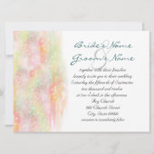 Pastel Waterverf Hearts Wedding Invites Kaart (Voorkant)