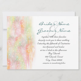 Pastel Waterverf Hearts Wedding Invites Kaart
