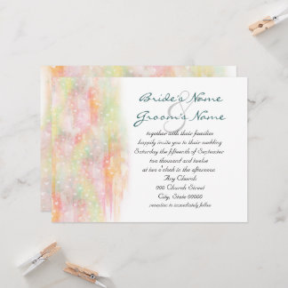 Pastel Waterverf Hearts Wedding Invites Kaart