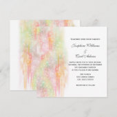 Pastel Waterverf Hearts Wedding Invites Kaart (Voorkant / Achterkant)