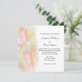 Pastel Waterverf Hearts Wedding Invites Kaart (Staand voorkant)