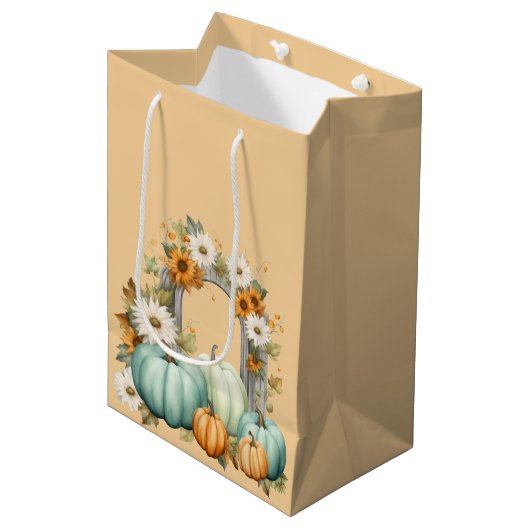PASTEL WATERVERF HERFST HERFSTBLOEMEN & POMPOENEN MEDIUM CADEAUZAKJE (Voorkant Gekanteld)