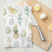 Pastel Waterverf Hyacint Chicks Eggs Easter Gift Theedoek (Quarter Fold)