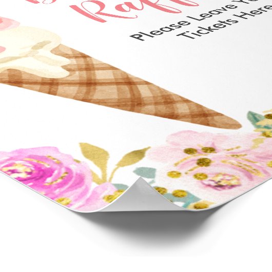 Pastel Waterverf ijs Draad Raffle Poster (Hoek)