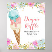 Pastel Waterverf ijs Draad Raffle Poster (Voorkant)