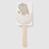 Pastel Waterverf Illustratief Baby shower Handwaaier (Achterkant)