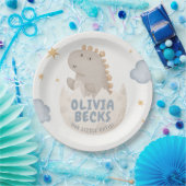 Pastel Waterverf Illustratief Baby shower Papieren Bordje (Feest)