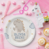 Pastel Waterverf Illustratief Baby shower Papieren Bordje (Feest)