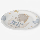 Pastel Waterverf Illustratief Baby shower Papieren Bordje (Gekanteld)