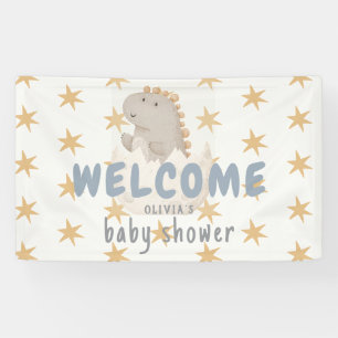 Pastel Waterverf Illustratief Baby shower Spandoek