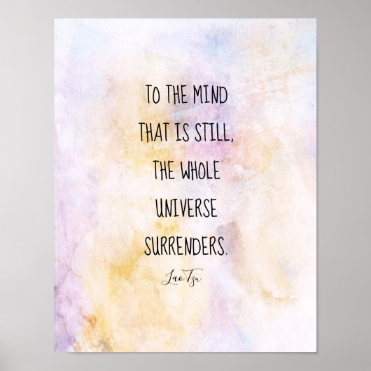 pastel waterverf inspirerend zen citaat Lao Tzu Poster (Voorkant)