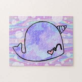 Pastel Waterverf Iridescent Narwhal Jigsaw Puzzel