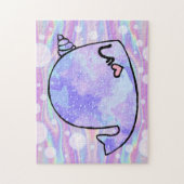 Pastel Waterverf Iridescent Narwhal Jigsaw Puzzel (Verticaal)