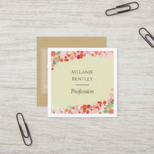  pastel Waterverf Japans Floral Custom Vierkante Visitekaartje