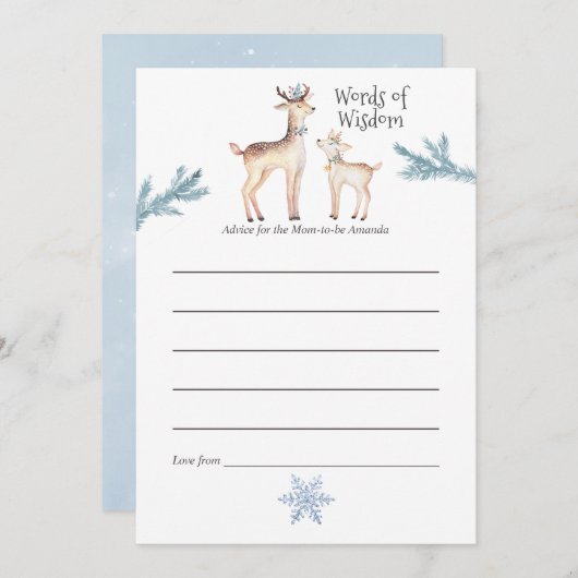 Pastel Waterverf Kerst Baby shower Moeder Advies (Voorkant / Achterkant)