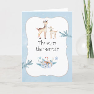 Pastel Waterverf Kerst Baby Verwacht Foto Aankondiging