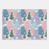 Pastel Waterverf kerstboombos Snowflake Inpakpapier Vel (Voorkant)