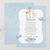 Pastel Waterverf Kerstmis Baby shower Dank u wel Kaart (Voorkant / Achterkant)
